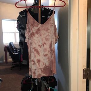 off the shoulder tye dye shirt